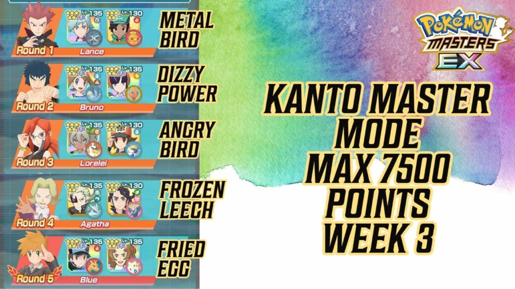2v3 Kanto Master Mode - MAX 7500 Points - Week 3 | POKEMON MASTERS EX