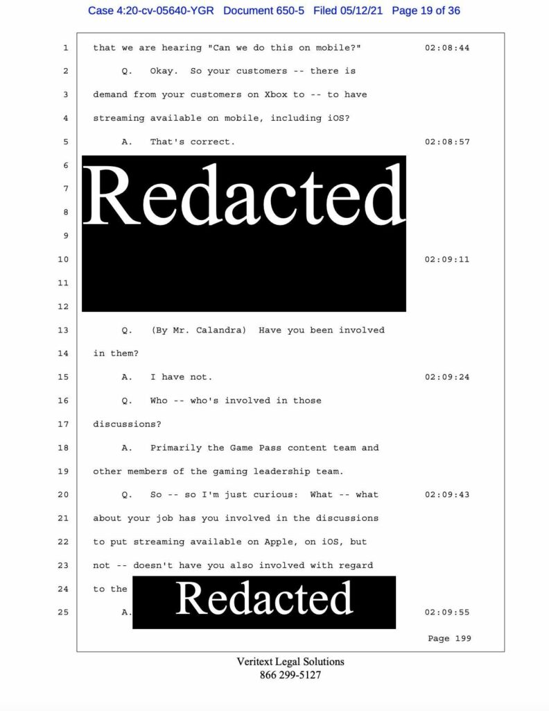 Nintendo had portions of a deposition in the Epic versus Apple case redacted due to containing information regarding negotiations with Microsoft which appear to be about Game Pass