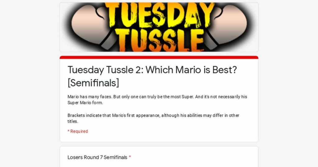 Raccoon Mario vs. Tanooki Mario! Cape Mario vs. Cat Mario! Who is the Superest Mario of all time? Vote now in the Tuesday Tussle [Semifinals]