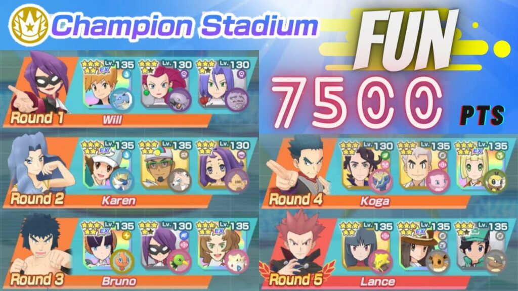 Playthrough - Fun 7500 Pts | Champion Stadium: Johto Challenge - Week 41 | Pokemon Masters EX