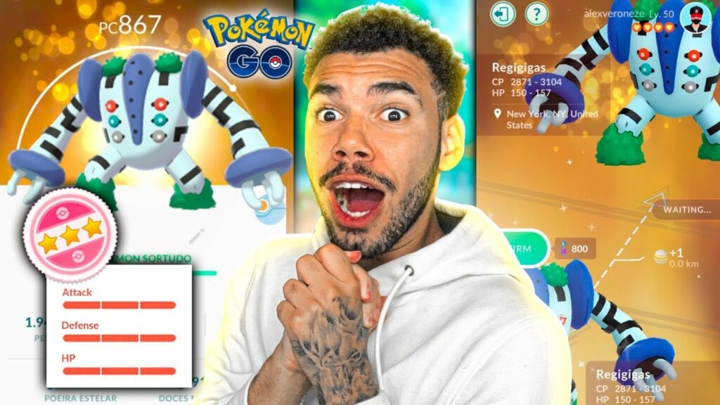 REGIGIGAS SHINY LUCKY & A TENTATIVA DO 100% - POKEMON GO | Cris |