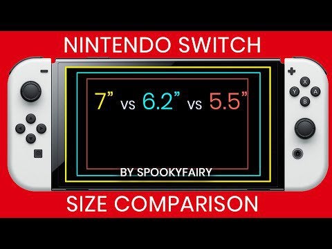 Original Switch vs OLED vs Lite Console and Screen size comparison