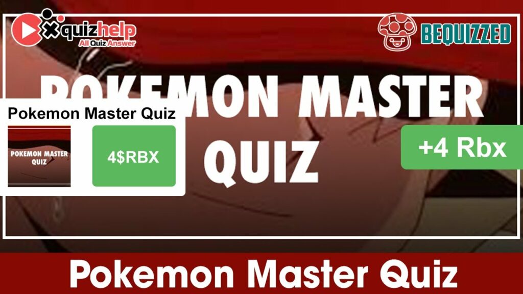 Pokemon Master Quiz Answers 100% | Bequizzed | QuizHelp.Top