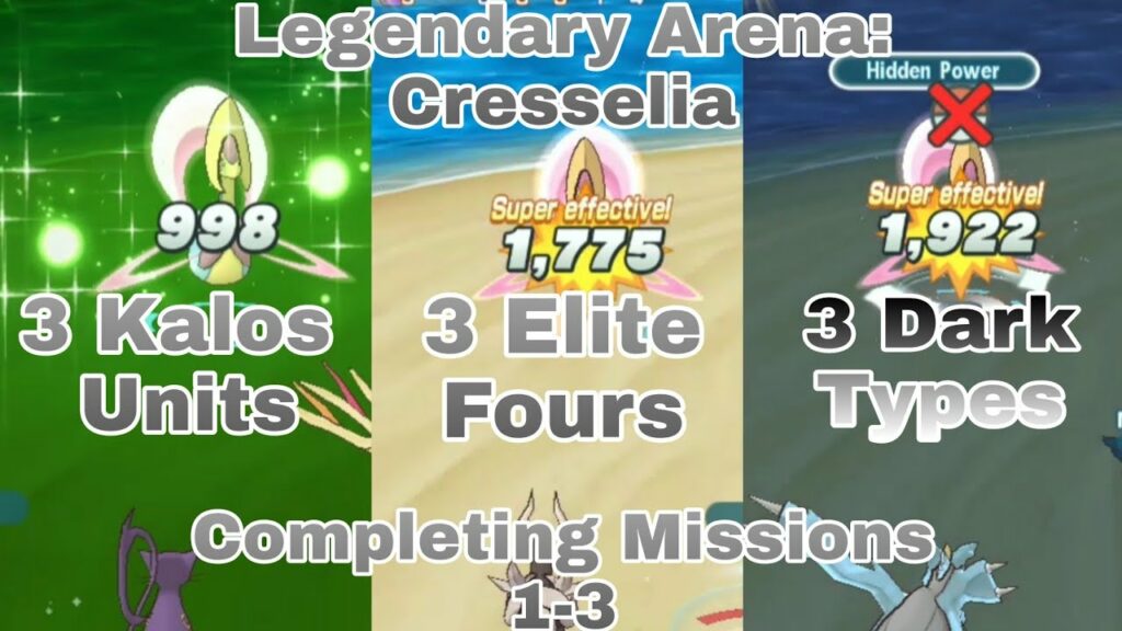Pokemon Masters EX | Completing Missions 1-3 All in One | Legendary Arena: Cresselia