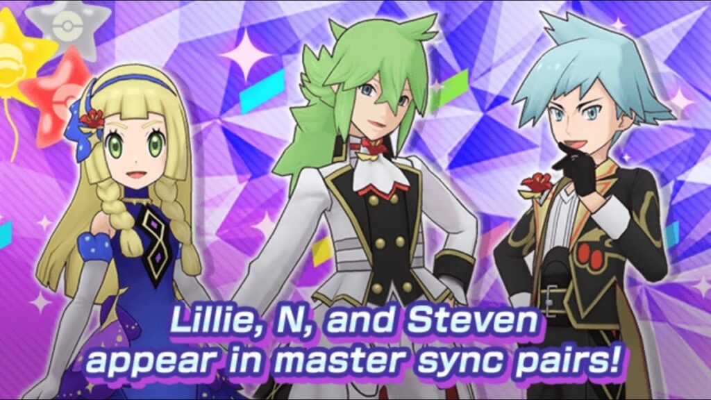 Pokemon Masters EX All Sync Move N & Reshiram, Steven & Mega Rayquaza & Lillie & Lunala 2nd Anni