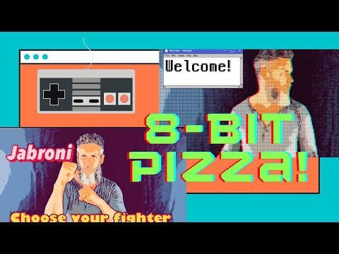 8-Bit Pizza 1/2 Nintendo game 1/2 pizza review