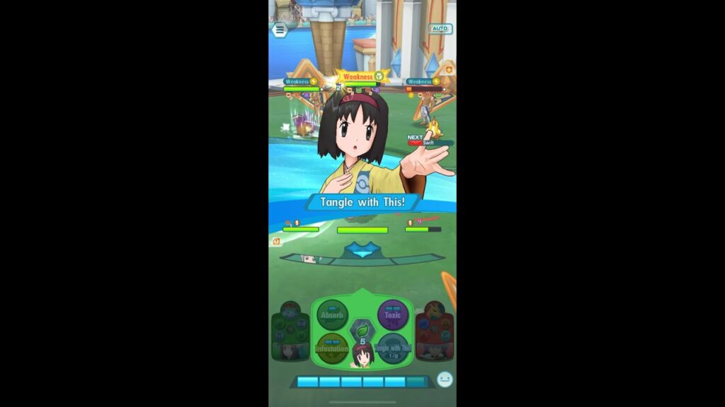 Pokemon Masters EX Erika and Tangela in Coop