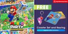 Pre orders for Mario Party Superstars on My Nintendo Store receive a free Coaster Set and Birdo keyring