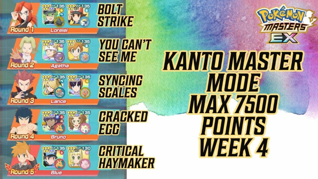 2v3 KANTO MASTER MODE - MAX 7500 POINTS - WEEK 4 | POKEMON MASTERS EX