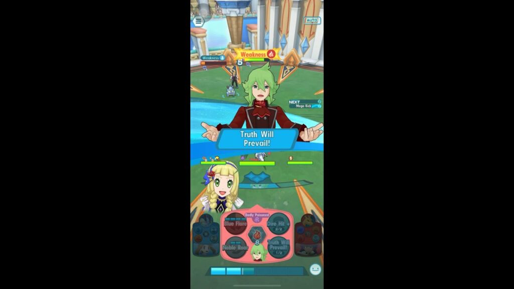 Pokemon Masters EX N and Reshiram in Coop