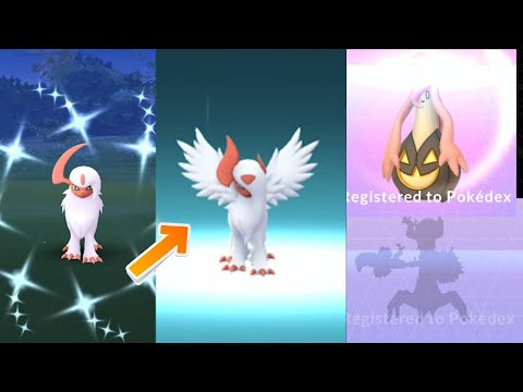 Shiny Absol in the wild finally  Mega Evolved! New Halloween Pokemon part 2