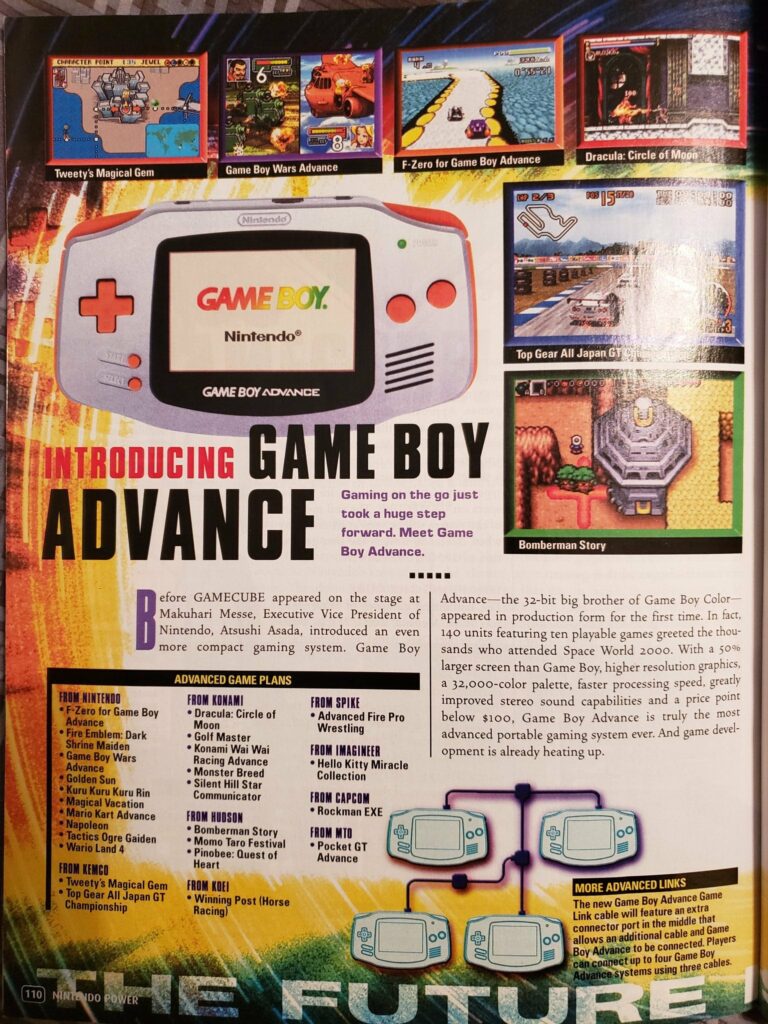 Nintendo Power Article from October 2000 Featuring The Early GameBoy Advance