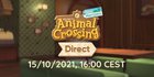 Animal Crossing: New Horizons Direct will air on 15/10 at 16:00 CEST. Tune in for roughly 20 minutes of information about the content coming to Animal Crossing New Horizons
