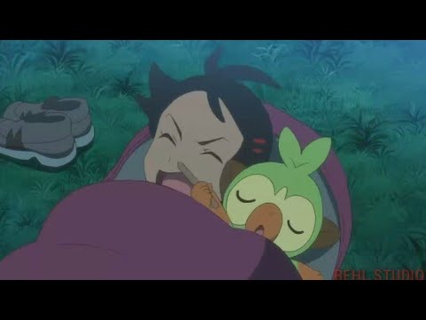 Pokemon Master Journeys Grookey Punches Goh With A Stick In His Sleep ENGLISH DUBBED.