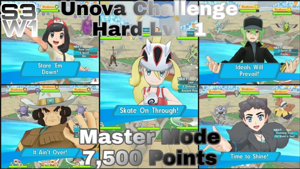 Pokemon Masters EX | Unova Champion Stadium | Master Mode 7,500 Points | S3 W1