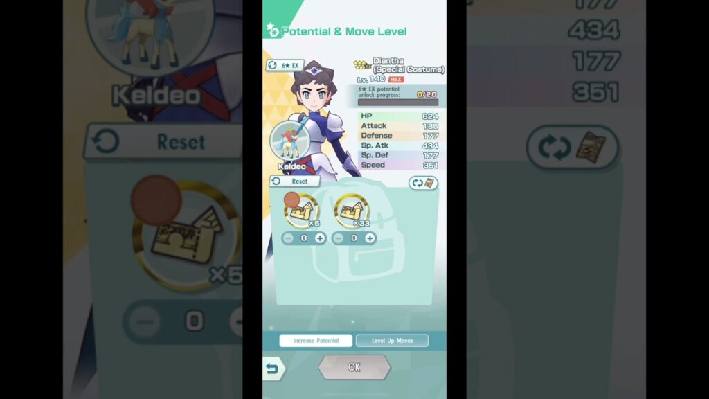 6-STAR EX DIANTHA & KELDEO | Potential Increase [Pokemon Masters EX]