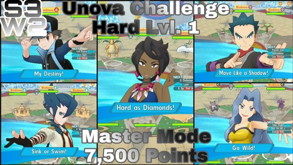 Pokemon Masters EX | Unova Champion Stadium | Master Mode 7,500 Points | S3 W2