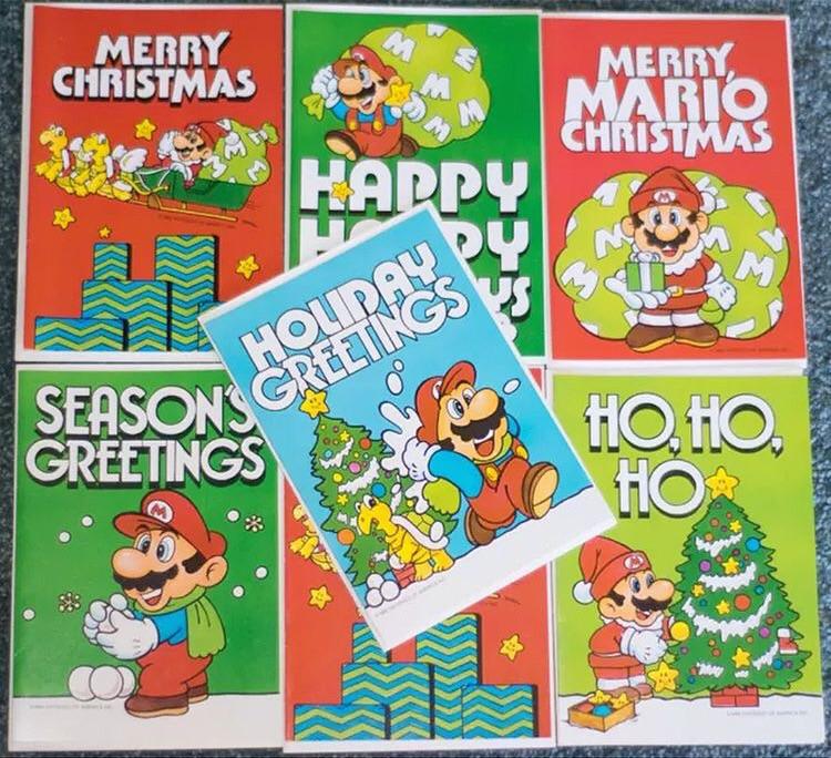 These vintage mario Christmas cards are amazing.