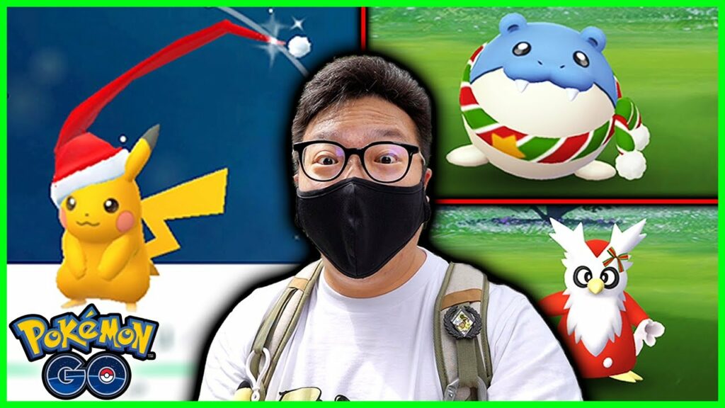 Glitched Santa Hat Shiny Pikachu & Pokemon GO Holidays Event 2021
