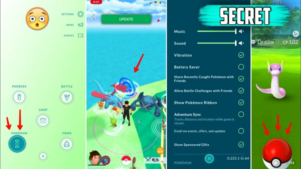 Top 5 secret updates in pokemon go | New updates in pokemon go | Pokemon go game update.