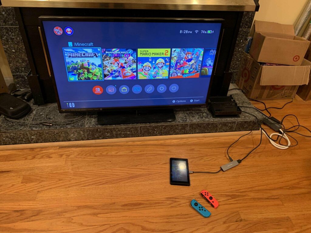 I connected by switch to a tv with a USB C hub