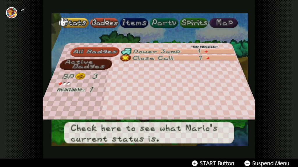 Paper Mario NSO has slushy pause menu