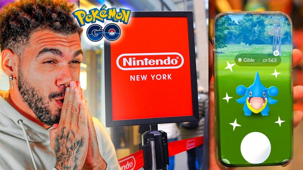 PEGUEI UM SHINY NO POKESTOP DA NINTENDO DE NEW YORK - POKEMON GO | Cris |