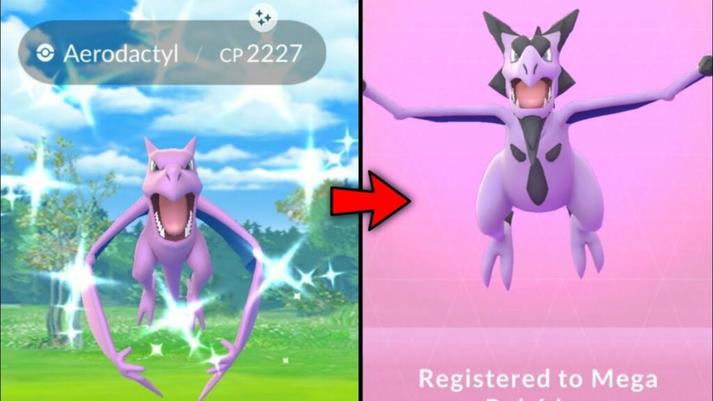 First ever shiny Mega Aerodactyl pokemon go.