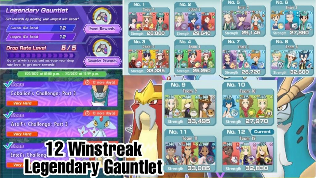 12 Winstreak Legendary Gauntlet | Pokemon Masters EX
