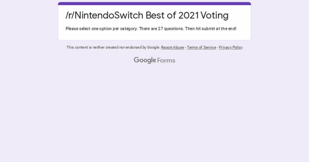 r/NintendoSwitch Game of the Year 2021 Voting Results!