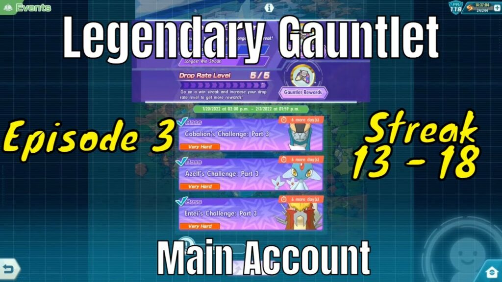 [Main Account] Legendary Gauntlet| Cobalion | Azelf | Entei | Episode 3 | Pokemon Masters EX