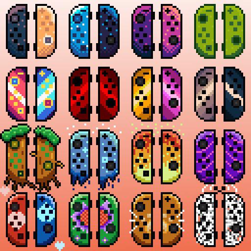 A bunch of pixel art Joy-Con designs!