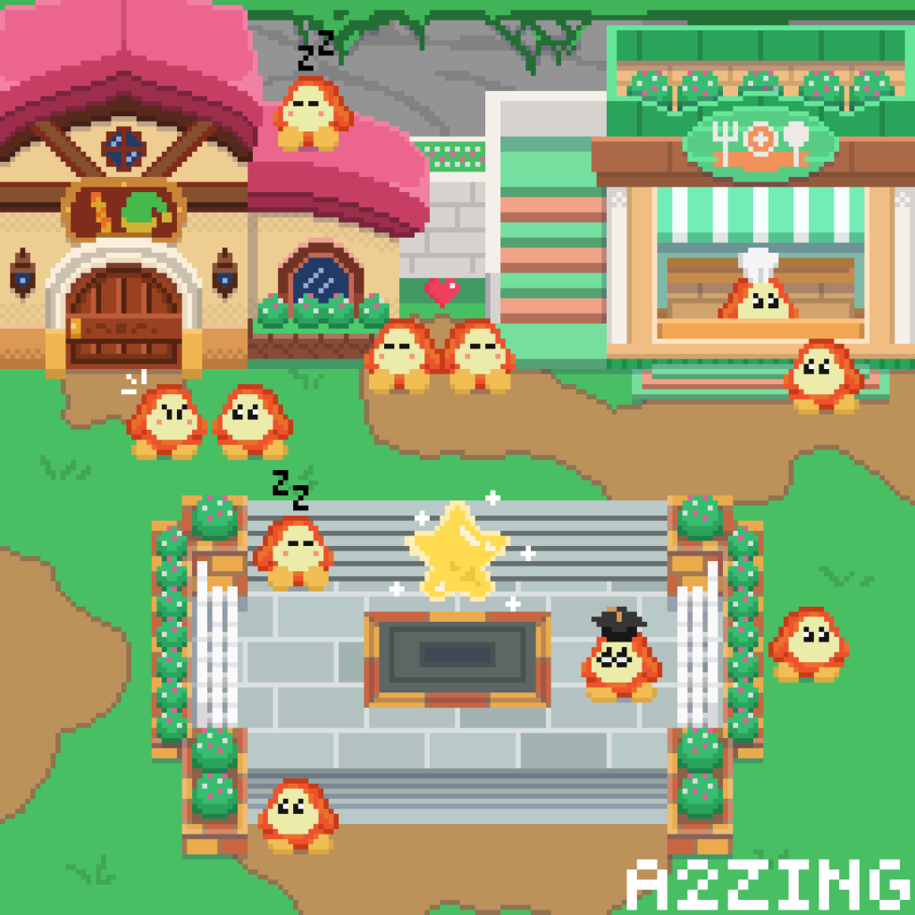 Welcome to Waddle Dee Town! Kirby and the Forgotten Land in Pixel Art!