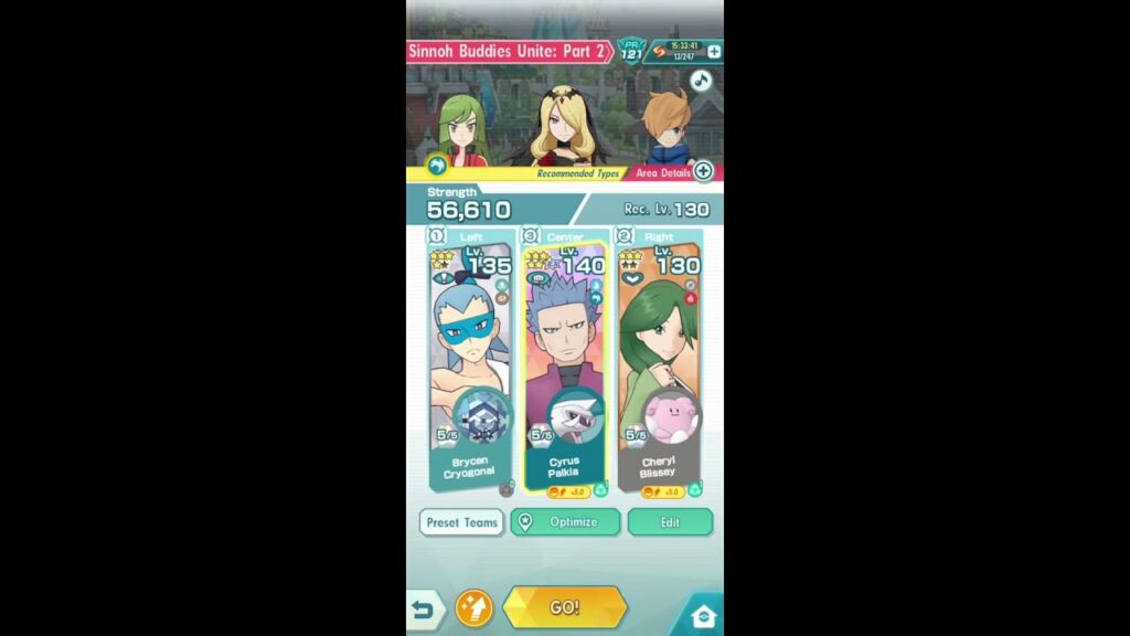 Pokemon Masters - Sinnoh Buddies Unite Extreme Battle Event - F2P Friendly Team