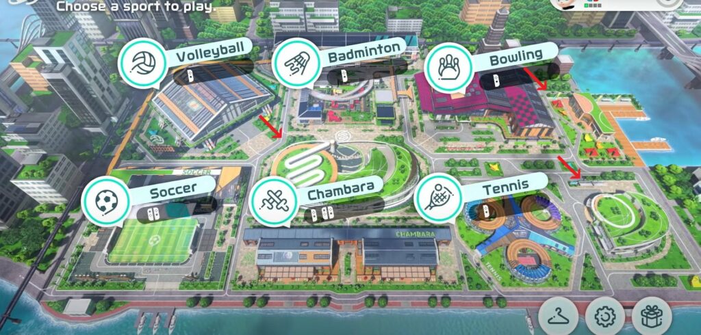 Based on the empty buildings on the map it seems like there could be 3 more sports to come (including golf)