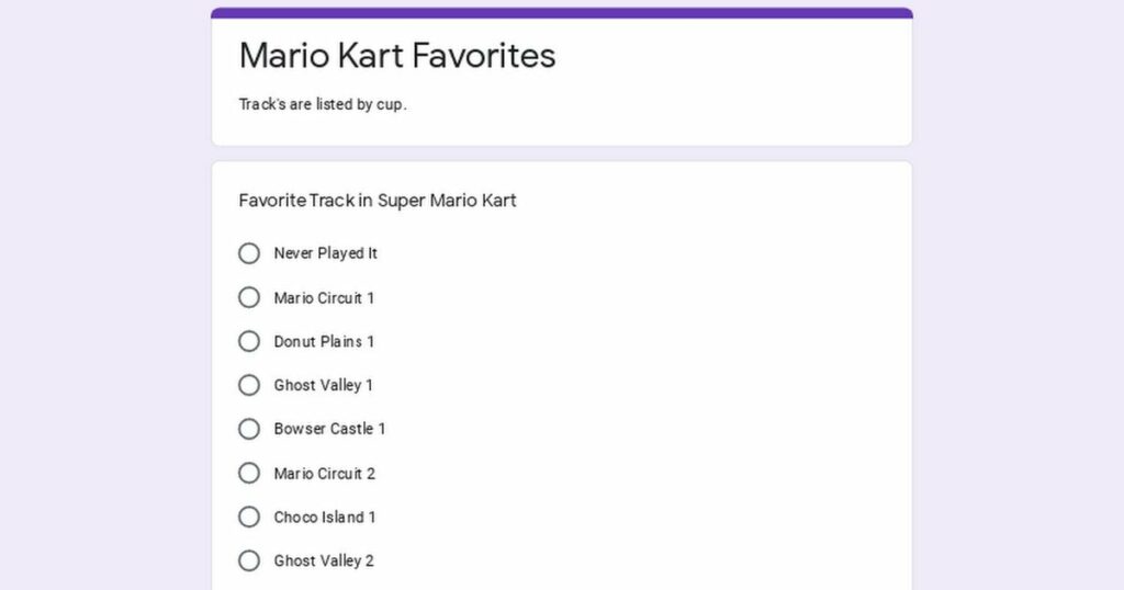 Reposting my Mario Kart poll because it had the wrong Wii Retro Tracks.