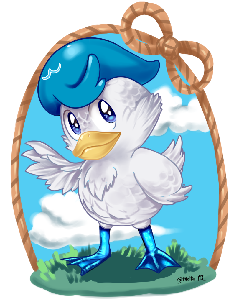 I chose Quaxly! This pokémon is so cute I had to draw it ><