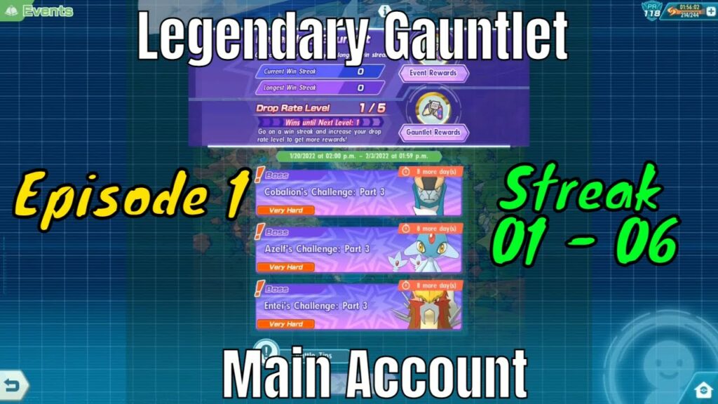 [Main Account] Legendary Gauntlet| Cobalion | Azelf | Entei | Episode 1 | Pokemon Masters EX