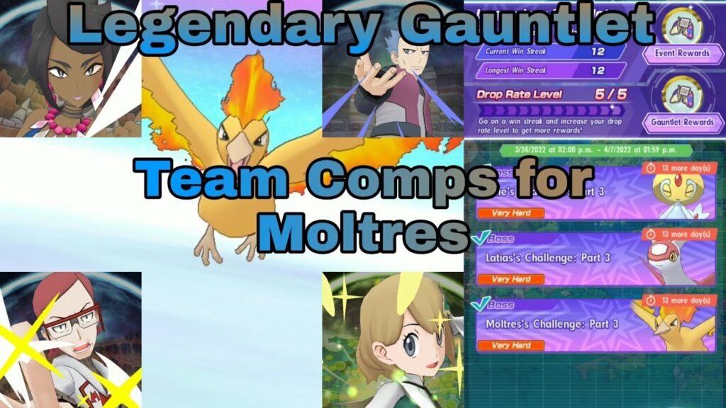 Pokemon Masters EX | Different Teams vs. Moltres | Legendary Gauntlet