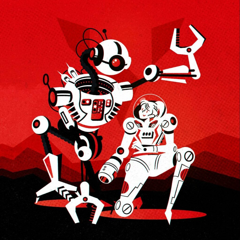 Retro Samus & E. M. M. I. Fanart
