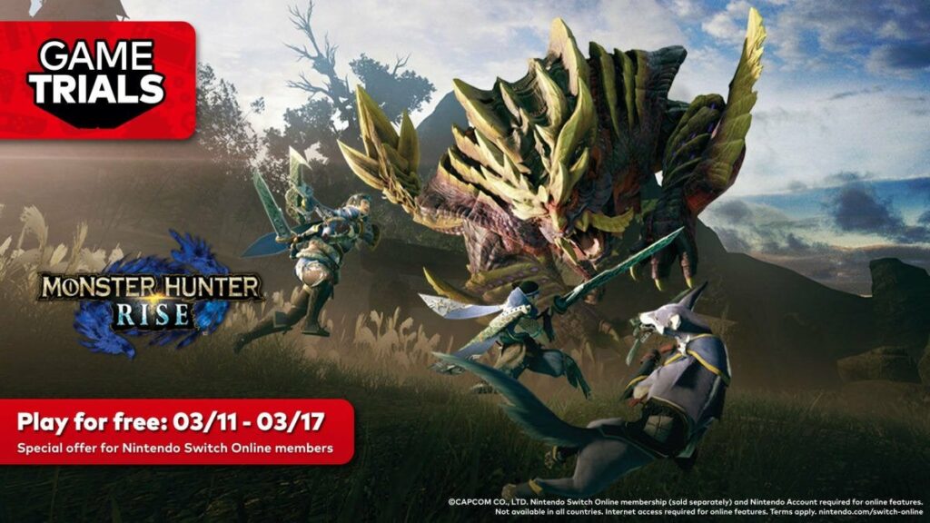 MONSTER HUNTER RISE - Free for NSO members until 03/17/2022 and also on sale for $39.59 (34% off) / DLC - 25% off each until 03/28/202