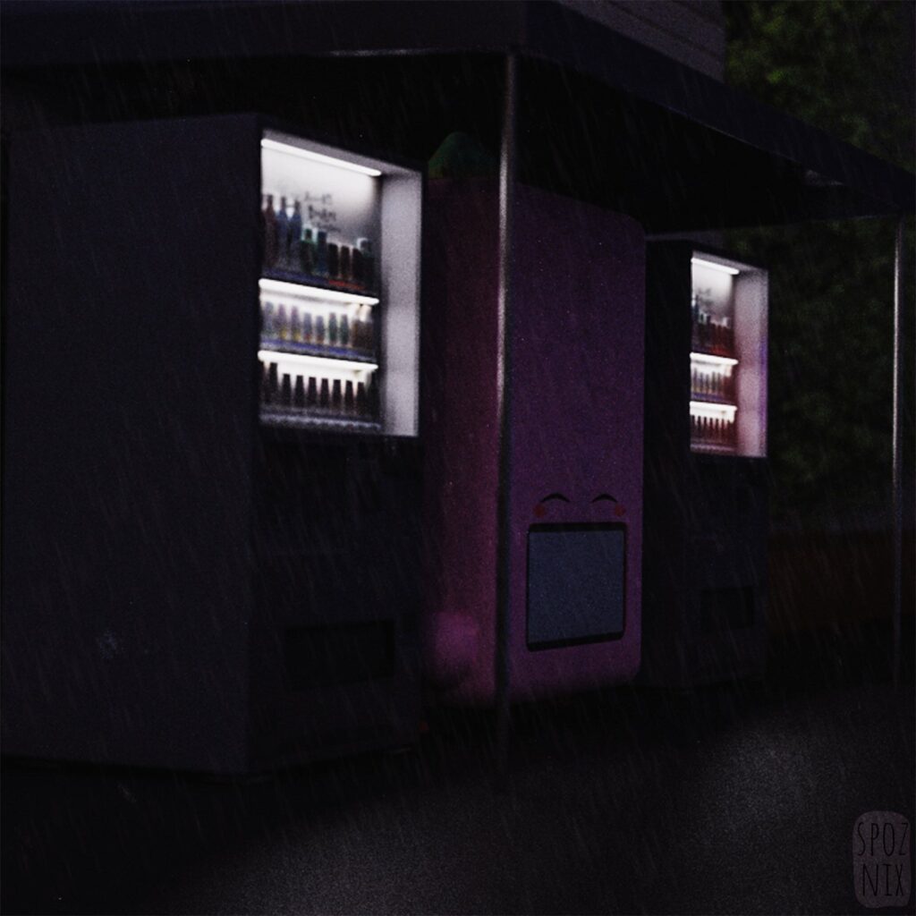 sleeping Kirby vending machine, made with blender3d