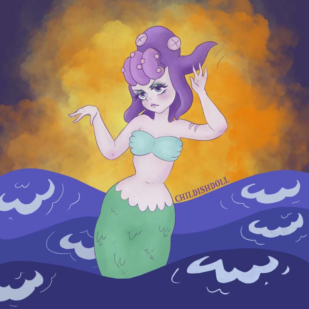 Cala Maria 🧜‍♀️ mermaid boss from Cuphead in my style