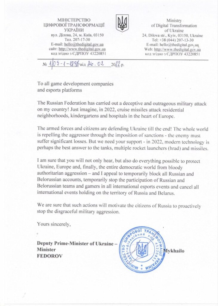 If Playstation and Xbox block Russian players to their services then Nintendo should follow suit.