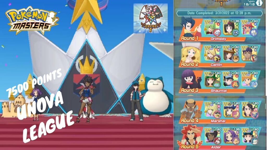 7500 Points Master Mode Unova Champion Stadium | Pokemon Masters EX
