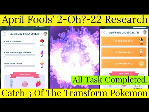 April Fools 2-Oh? Research Pokemon Go | Pokemon Go Event | Catch 3 Of The Transform Pokemon | #Ditto