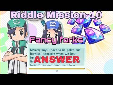 Pokemon Masters EX | Riddle Mission 10 - Fancy Forks! (QUEST & ANSWER)