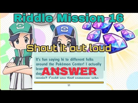 Pokemon Masters EX | Riddle Mission 16 - Shout it out loud! (QUEST & ANSWER)