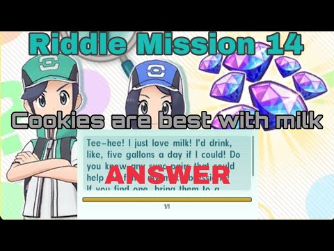 Pokemon Masters EX | Riddle Mission 14 - Cookies are best with milk! (QUEST & ANSWER)