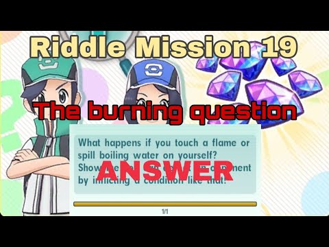 Pokemon Masters EX | Riddle Mission 19 - The burning question! (QUEST & ANSWER)